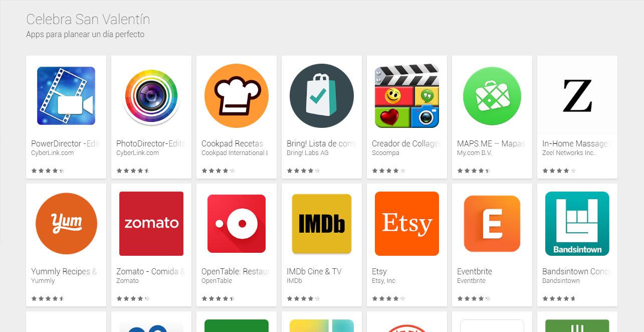 Google Play en San Valentín 2017