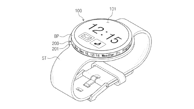 pantalla en el bisel del smartwatch