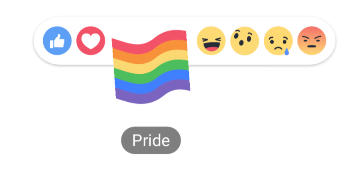 bandera gay en las reacciones de facebook