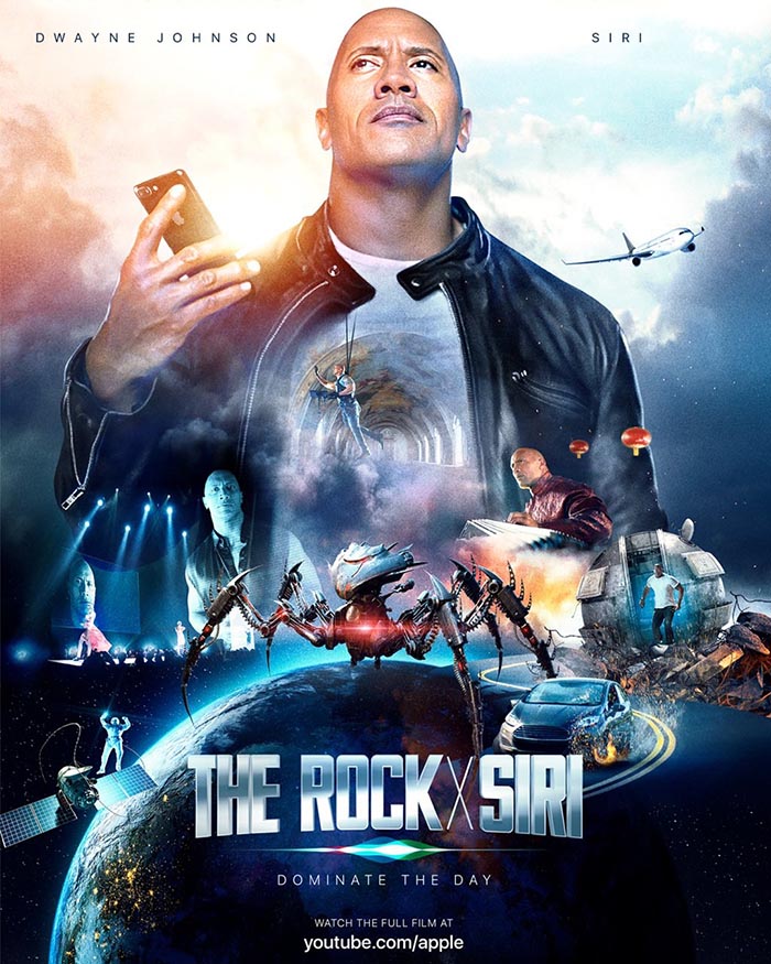dwayne johnson y siri