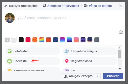 encuesta en facebook