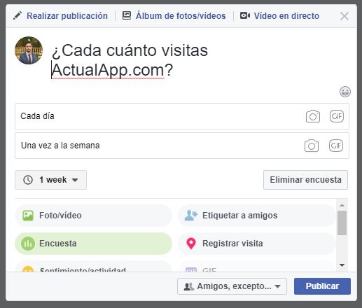 encuesta en facebook