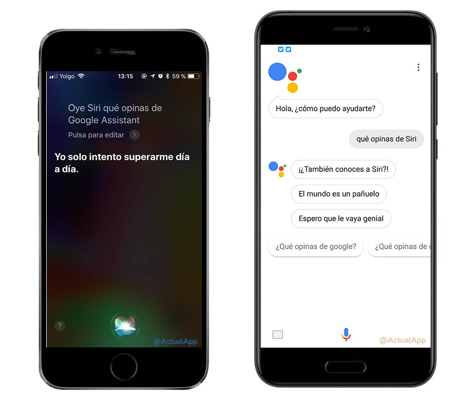 comparativa entre Siri y Google Assistant