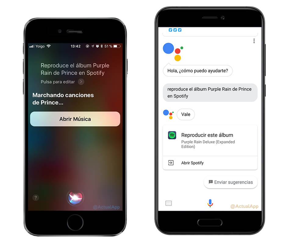 comparativa entre Siri y Google Assistant
