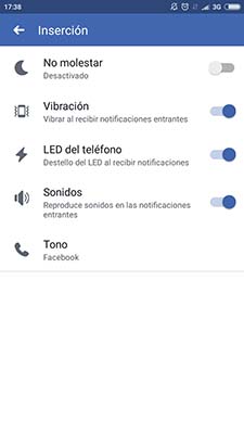 cambiar el tono de notificacion de la app de facebook