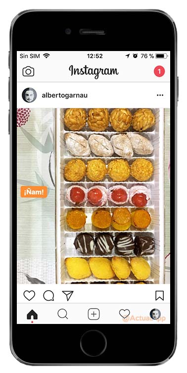 historia de Instagram en una publicación