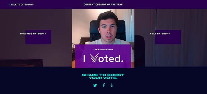 votar a willyrex en los the game awards
