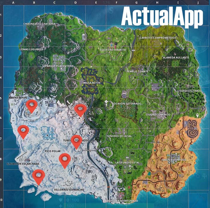 mapa con los gnomos congelados