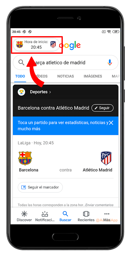 marcador de un partido