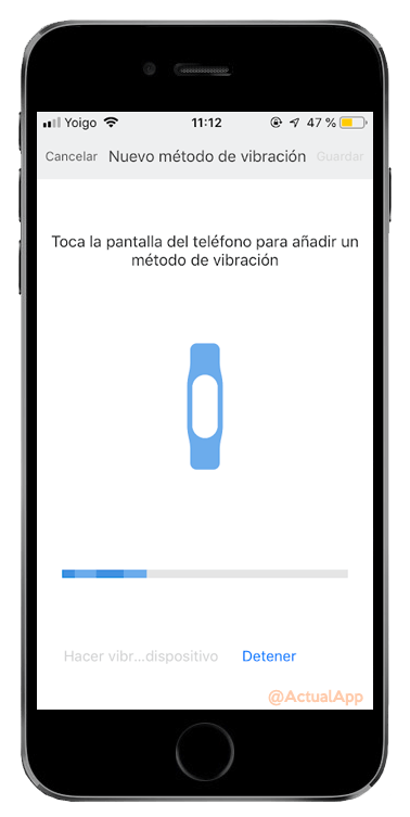 vibración personalizada en la Mi Band 4