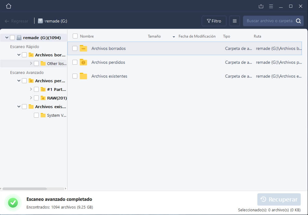 recuperar archivos easeus