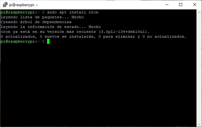 instalar cron en raspbian