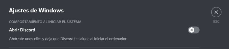 discord al iniciar windows