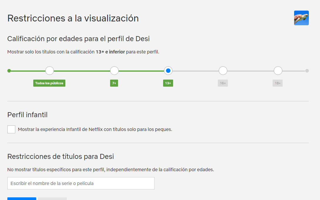 netflix reestriccion perfil