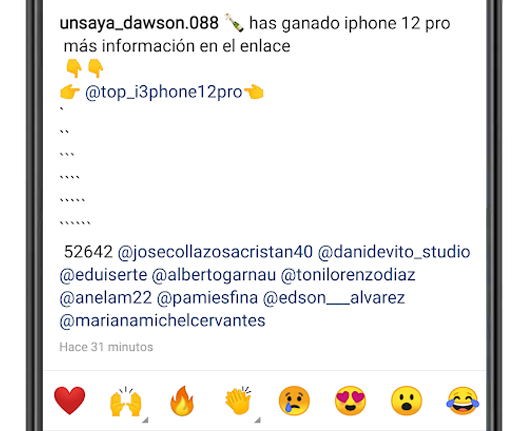 mencion texto instagram