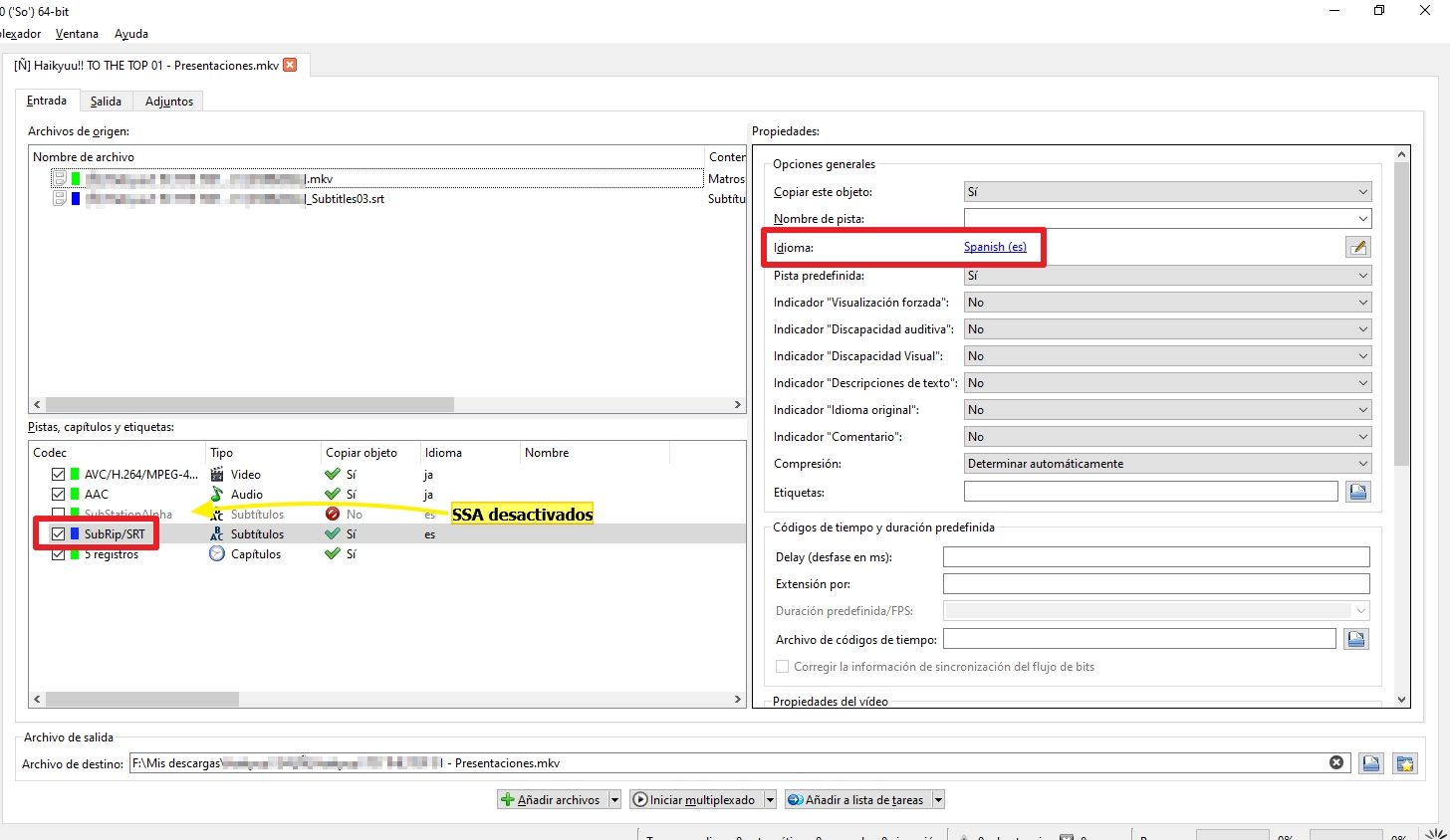 mkvtoolnix gui multiplexar subtitulos mkv