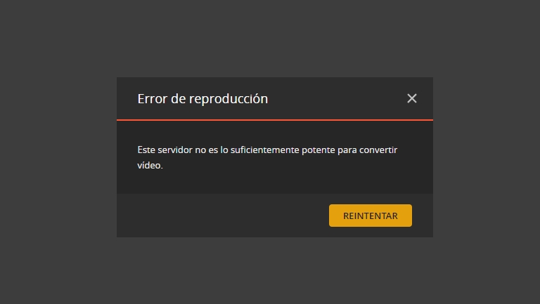 plex error servidor suficientemente potente para convertir vídeo
