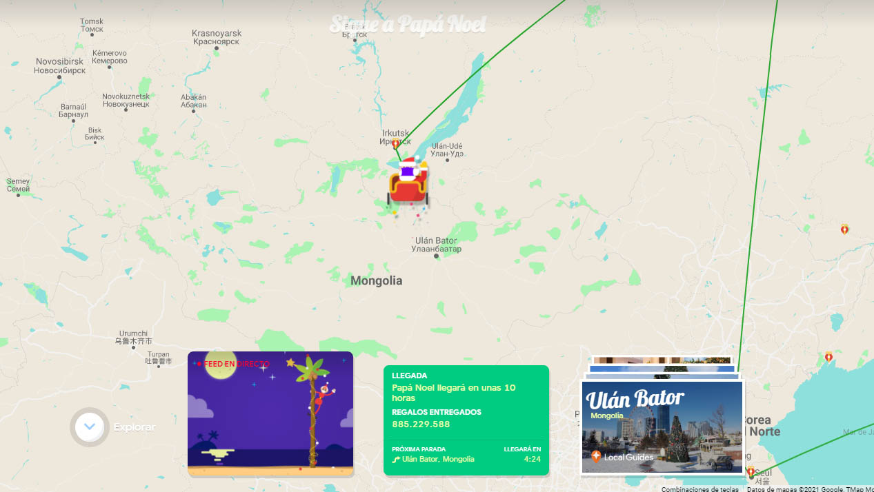 GOOGLE sigue a papa noel 2021