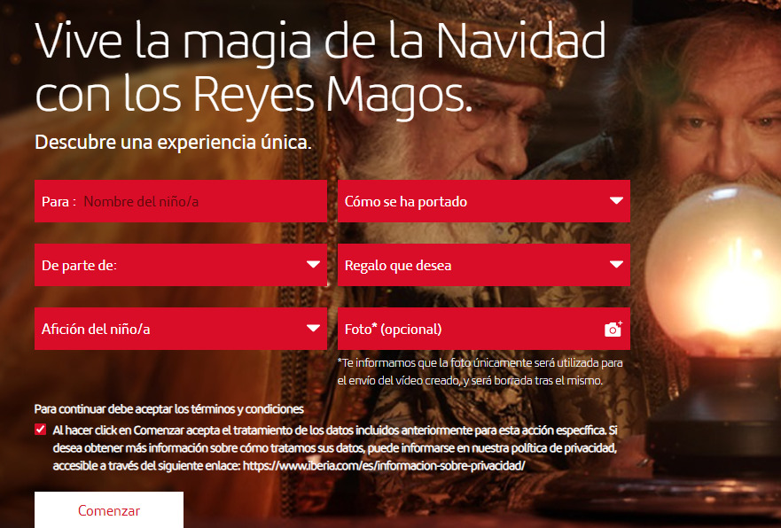 Vídeo personalizado con videollamada de los Reyes Magos