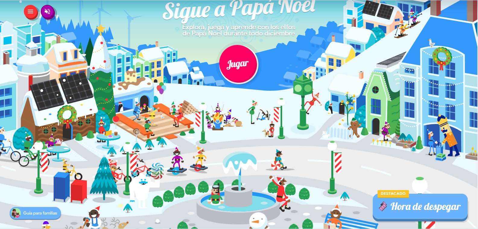 sigue a papa noel aldea