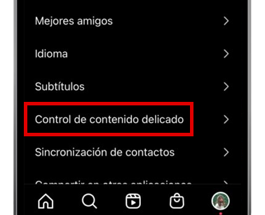 instagram control de contenido delicado