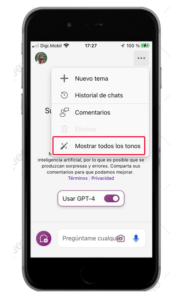 microsoft copilot gpt tonos